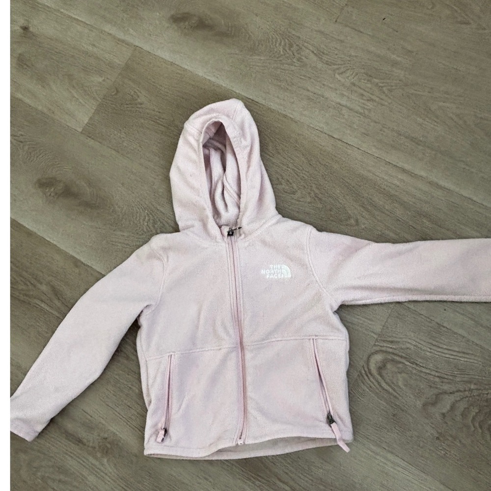 The North Face Toddler Girls Light Pink Full Zip Fleece Hoodie Jacket 3T